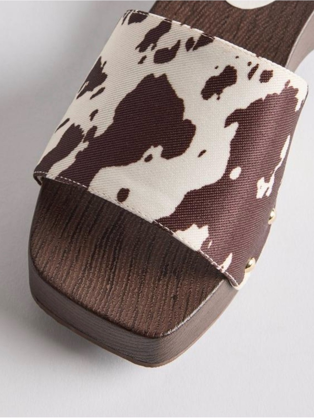 torrid Brown & White Cow-Print Slide Mules - Picture 3 of 4